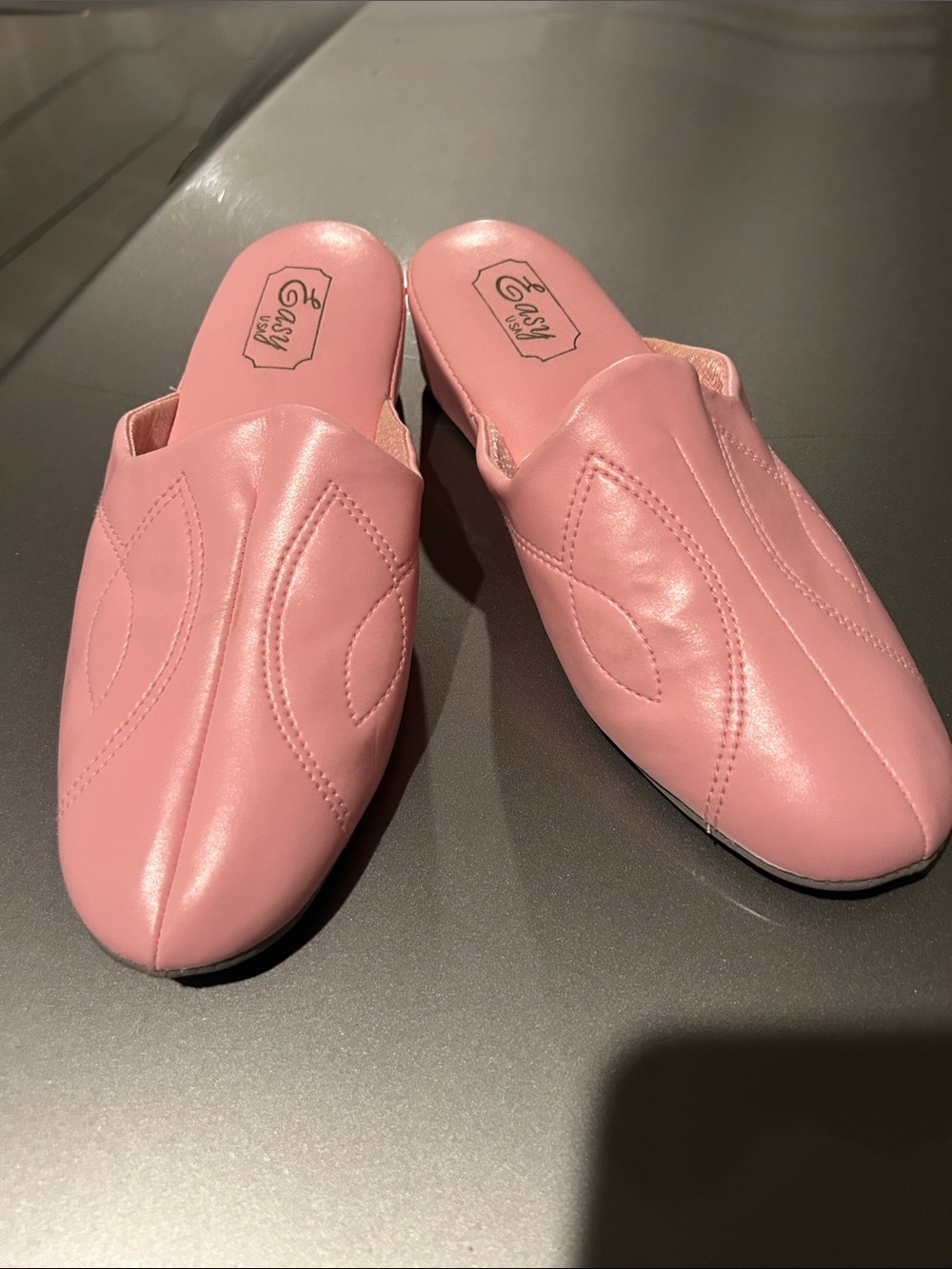 Easy Pink Quilted Slip-On House Slippers for Women